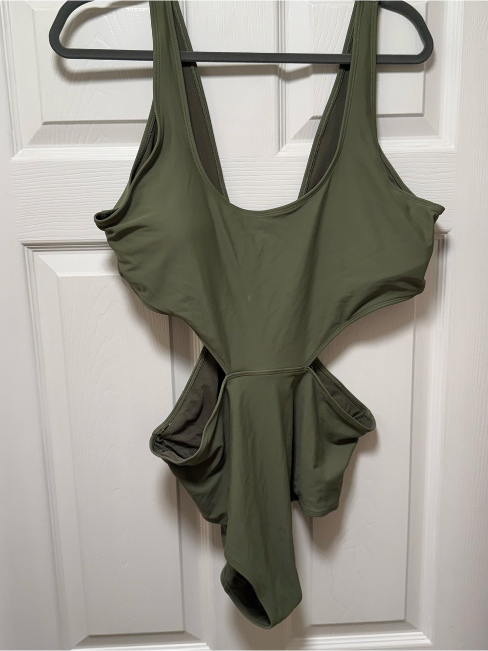 aerie Olive Cutout One-Piece Swimsuit